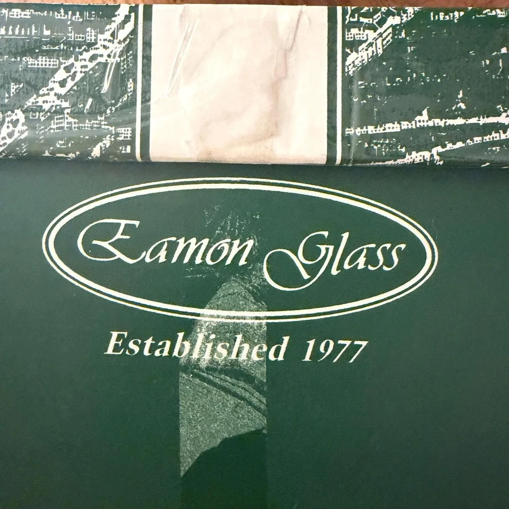 Eamon Glass Shamrock Compote Dish Irish Crystal Bowl Dublin Ireland